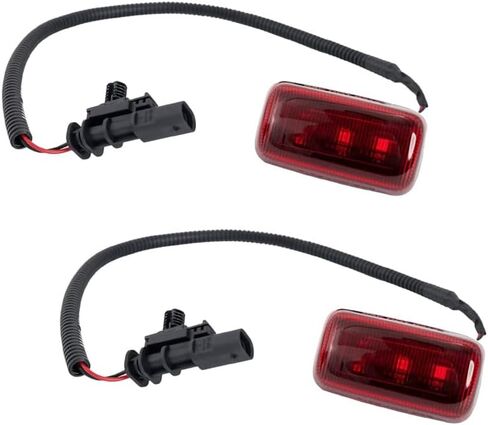 KarParts360 For Chevy Silverado 2500 HD 2015-2021 Side Marker Light Assembly Driver And Passenger Side | Pair | Rear | CAPA | With Bulb | Red Lens | Replacement For GM2860115, GM2860115C | 84402694 in Saudi Arabia