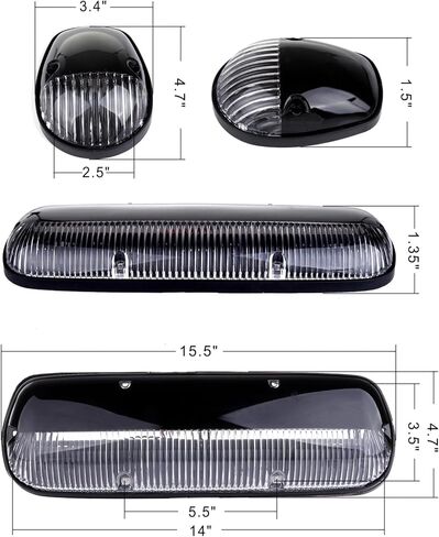 cciyu Clear Cover Cab Roof Top Marker Running Top Clearance Lights Assembly + Wire Pack For Chevy Silverado 1500 2002 2004-2005 For Chevy Silverado 1500 2002 2004-2005 in Saudi Arabia