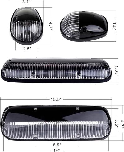cciyu Clear Cover Cab Roof Top Marker Running Top Clearance Lights Assembly + Wire Pack For Chevy Silverado 1500 2002 2004-2005 For Chevy Silverado 1500 2002 2004-2005 in Saudi Arabia