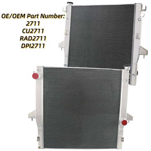 4 Row Aluminum Radiator Shroud Fan Relay for 2003-2009 2005 Dodge Ram 2500 3500 5.9 6.7L Diesel Cummins, Full Performance Aluminium Radiators, Automotive Replacement Radiator in Kuwait