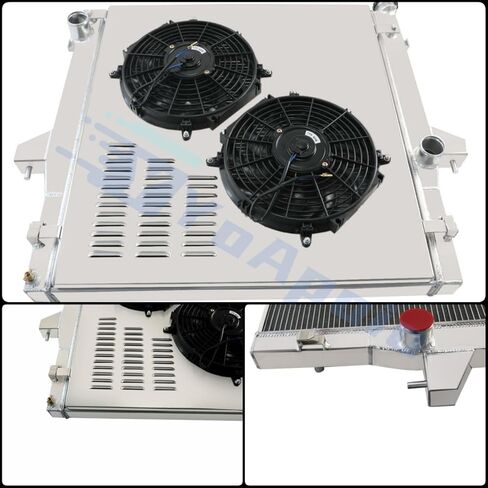 4 Row Aluminum Radiator Shroud Fan Relay for 2003-2009 2005 Dodge Ram 2500 3500 5.9 6.7L Diesel Cummins, Full Performance Aluminium Radiators, Automotive Replacement Radiator in Kuwait