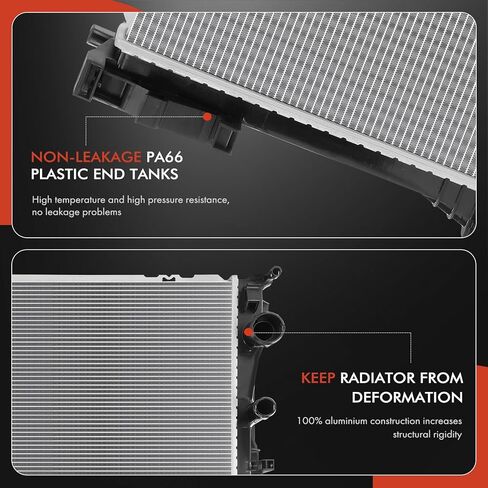 A-Premium Engine Coolant Radiator Compatible with Mercedes-Benz SL400 2015-2016, SL450 2017-2018, SL550 2013-2018, SLK300 2016, SLC300 2017, SLC43 AMG 2017-2018, 2.0L 3.0L 4.7L, Replace# A0995002503 in Saudi Arabia