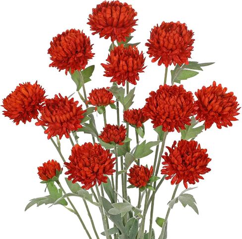 Briful 5PCS Yellow Artificial Chrysanthemum Flowers - 27.5'' Tall Faux Fall Mums Floral Stems Silk Chrysanthemums for Home Wedding Party Bouquet Arrangement Vase Centerpiece Décor in Saudi Arabia
