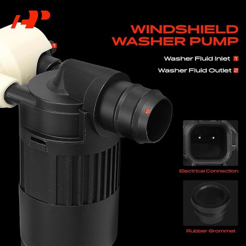 A-Premium Front Windshield Washer Pump Compatible with Ford Explorer 2011-2019, Edge, Expedition, Fiesta, Flex, EcoSport, Bronco, Police Interceptor Utility, Taurus X, Transit Connect & Lincoln MKX in Saudi Arabia