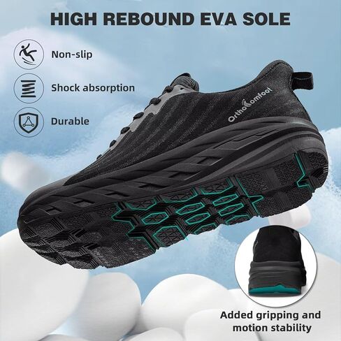 Women's Orthopedic Diabetic Wide Toe Box Running Shoes: Comfortable Arch Support Plantar Fasciitis Orthotic Athletic Sneakers, Casual Work Tennis Walking Shoes for Swollen Feet, Hee & Foot Pain Relief in Saudi Arabia
