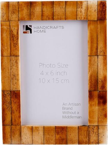 Handicrafts Home 4x6 Picture Frames - Vintage Farmhouse Decor Photo Frame for Wall Hanging Tabletop Living Room Desk Handmade Gift Decor, Blue White Quatrefoil in Kuwait