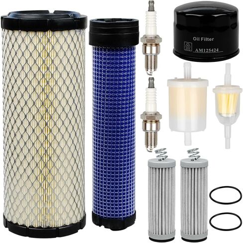 Tune Up Maintenance Service Filter Kit Suitable for John Deere Z915B Z915E Z930M Z710A Z720A Zero Turn Mower Transmission Oil Air Inline Fuel Spark Plug MIA881446 AM125424 M131802 AM116304 in Kuwait