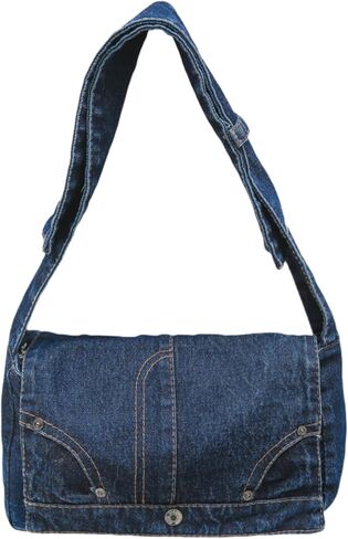 Women's Denim Shoulder Bag - Large Casual Crossbody Tote | Jean Satchel Purse in Saudi Arabia