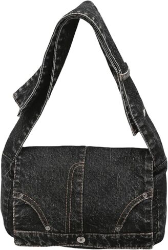 Women's Denim Shoulder Bag - Large Casual Crossbody Tote | Jean Satchel Purse in Saudi Arabia