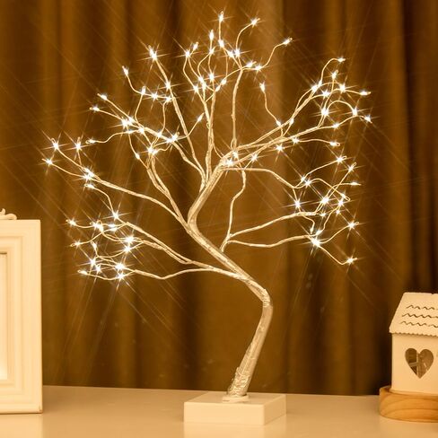 PEIDUO Christmas Decorations Indoor, 2 FT Birch Tree with LED Lights, Fairy Light Spirit Tree for Christmas Decor, Warm White Lighted Birch Tree for Home Decor Indoor, Battery Powered, Timer (2PK) in Saudi Arabia