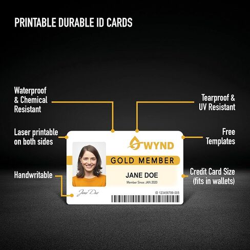Avery Durable ID Cards, Laser Printable on Both Sides, Blank White, 80 Total, 2.125" x 3.375" (61610) in Saudi Arabia