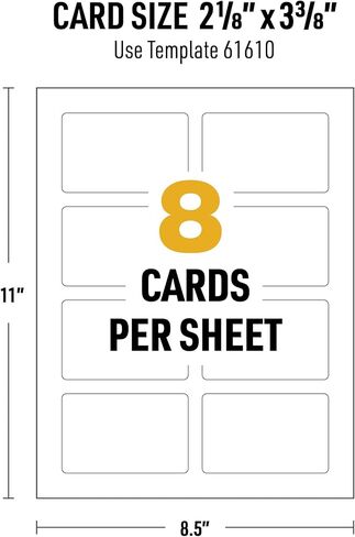 Avery Durable ID Cards, Laser Printable on Both Sides, Blank White, 80 Total, 2.125" x 3.375" (61610) in Saudi Arabia