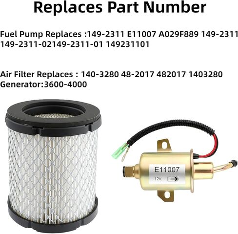 149-2311 Fuel Pump Tune Up Kit Compatible with Onan Cummins Generator 4000 4KW RV A029F889 E11007 Microlite Microquiet Generators Parts, with 1403280 Air Filter and 149-2457 Fuel Filter in Kuwait
