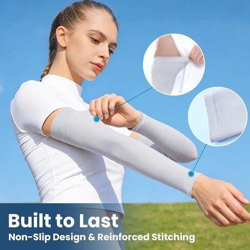8 Pairs Soft Arm Sleeves, UV Sun Protection Cooling Compression Arm Covers for Outdoor Work, Sports, Men & Women in Saudi Arabia