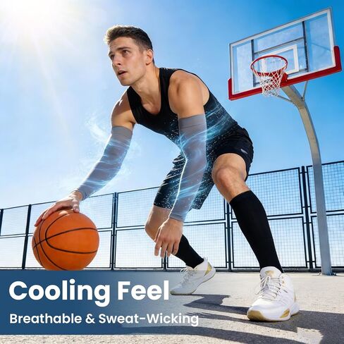 8 Pairs Soft Arm Sleeves, UV Sun Protection Cooling Compression Arm Covers for Outdoor Work, Sports, Men & Women in Saudi Arabia