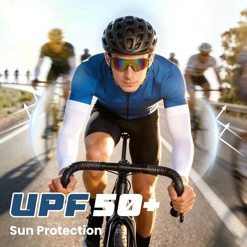 8 Pairs Soft Arm Sleeves, UV Sun Protection Cooling Compression Arm Covers for Outdoor Work, Sports, Men & Women in Saudi Arabia
