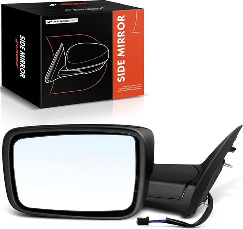 A-Premium Driver Side Power Door Mirror - Compatible with Ram 1500 2500 2011-2012 & Dodge Ram 1500 2009-2010, Ram 2500 2010 - Heated Manual Folding Black Outside Rear View Mirror in Saudi Arabia