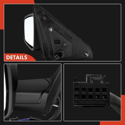 A-Premium Driver Side Power Door Mirror - Compatible with Ram 1500 2500 2011-2012 & Dodge Ram 1500 2009-2010, Ram 2500 2010 - Heated Manual Folding Black Outside Rear View Mirror in Saudi Arabia
