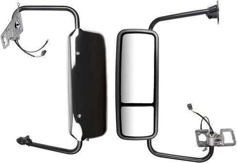 cciyu Rearview Mirrors with Chrome Housing Passenger Right and Driver Left Side Mirror with Power Heated Fits for 2005-2017 for Freightliner Century for Columbia in Saudi Arabia