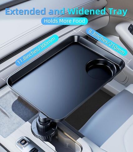 Car Cup Holder Tray, Car Food Tray Table for Car Eating Lunch, Cup Holder Expander Insert Interior, Long Road Trip Essentials Travel Patrol Accessories Drink Holder Organizer for Semi Truck Rv in Kuwait