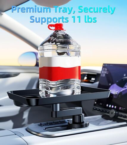 Car Cup Holder Tray, Car Food Tray Table for Car Eating Lunch, Cup Holder Expander Insert Interior, Long Road Trip Essentials Travel Patrol Accessories Drink Holder Organizer for Semi Truck Rv in Kuwait