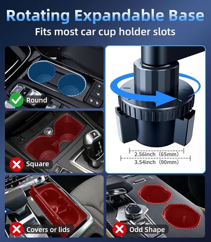 Car Cup Holder Tray, Car Food Tray Table for Car Eating Lunch, Cup Holder Expander Insert Interior, Long Road Trip Essentials Travel Patrol Accessories Drink Holder Organizer for Semi Truck Rv in Kuwait