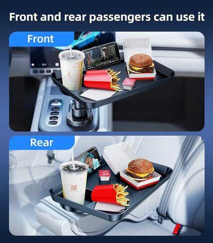 Car Cup Holder Tray, Car Food Tray Table for Car Eating Lunch, Cup Holder Expander Insert Interior, Long Road Trip Essentials Travel Patrol Accessories Drink Holder Organizer for Semi Truck Rv in Kuwait