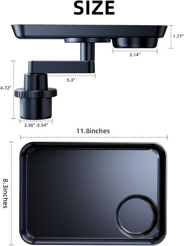 Car Cup Holder Tray, Car Food Tray Table for Car Eating Lunch, Cup Holder Expander Insert Interior, Long Road Trip Essentials Travel Patrol Accessories Drink Holder Organizer for Semi Truck Rv in Kuwait