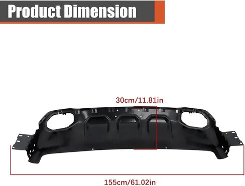labwork Front Bumper Face Bar Lower Skid Valance Black Replacement for R-am 1500 Re-bel 2019-2024 PGX5ZB470C00U in Saudi Arabia