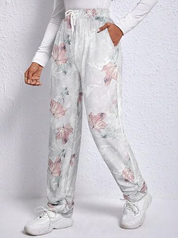 Women's Ethnic Striped Print Jogger Pants Drawstring Waist Casual Trousers in Saudi Arabia
