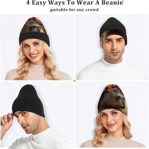 Capybara Board Unisex Beanie Hat for Women Men Knit Hat Cool Winter Beanies Ski Hat Cap Multi-Colored in Saudi Arabia