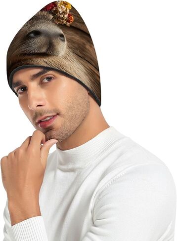 Capybara Board Unisex Beanie Hat for Women Men Knit Hat Cool Winter Beanies Ski Hat Cap Multi-Colored in Saudi Arabia