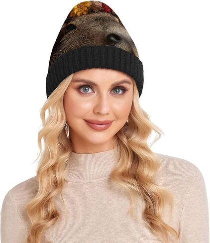 Capybara Board Unisex Beanie Hat for Women Men Knit Hat Cool Winter Beanies Ski Hat Cap Multi-Colored in Saudi Arabia