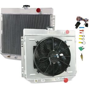 4 Row Aluminum Radiators Replacement for 1967 1968 1969 1970 Ford Mustang Torino LTD Country Sedan Mercury Cougar L6 V8 Radiator Fan Shroud Thermostat Kit Combo Radiador in Kuwait