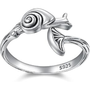 خواتم الفطر للنساء الحلزون الفضة الاسترليني قابل للتعديل حلقة مفتوحة مستوحاة من الطبيعة مجوهرات الفطر القابلة للتعديل مجوهرات الغابات هدية للنساء in Kuwait