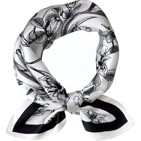 100% Mulberry Silk Small Square Scarf 21" Lightweight Breathable Printed Small Square Scarves for Women in Kuwait