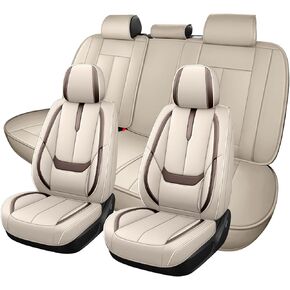 Car Seat Covers Full Set for Honda Passport 2019-2026,Waterproof Faux Leather Seat Protector, Split Bench Compatible, Breathable Auto Accessories Universal Fit SUV Sedan(Black/Orange,5 Seat) in Kuwait