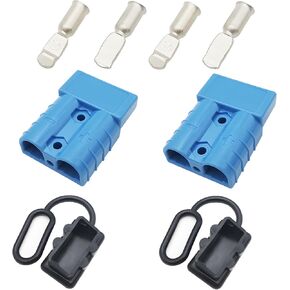 موصل بطارية 50 أمبير، طقم توصيل توصيل سريع للبطارية، يناسب سلك 6-10 AWG، للسيارة، والمنزل المتنقل، والقافلة، والتخييم، والقارب (أزرق) in Kuwait