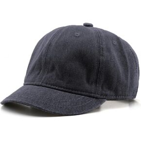 Short Brim Baseball Cap for Men Women Unconstructed Washed Cotton Adjustable Short Bill Hat Vintage Low Profile Dad Hat in Kuwait