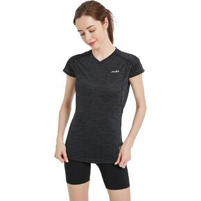 تي شيرت نسائي قصير الأكمام للتمارين الرياضية، تي شيرت علوي لليوجا والجري الجاف in Kuwait