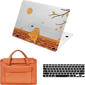 Design Case for MacBook Air M4 M3 M2 13 inch 2025 2024 2023 2022 A3240 A3113 A2681,Plastic Hard Shell & Computer Sleeve Bag & Keyboard Cover for Mac Air 13.6,Clear Orange Cat in Kuwait