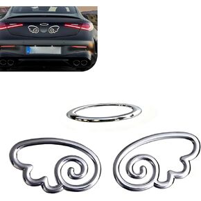 2 PCS Angel Wings Car Decals, Creative 3D Angel Wings Sticker for Car Logo, Self-Adhesive Auto Exterior Decor Accessories, Universal for Cars, Trucks, SUVs (Silver) in Kuwait