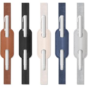 5 Pieces Elastic Band Pen Holder for Notebook, PU Leather Book Pen Sleeve, Detachable Journal Pencil Pouch Holder for Notebook Planners Binders Bookmark (5 Colors) in Kuwait