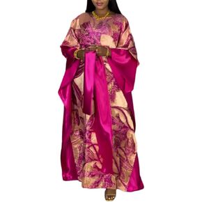 HD Fashion African Jacquard Kaftan Dress for Woman Fancy Party Gown with Headwrap in Kuwait