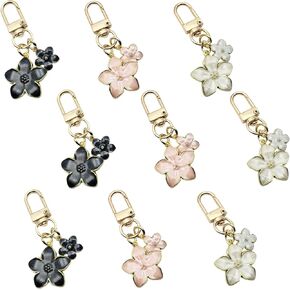 سلاسل مفاتيح على شكل زهرة رائعة للنساء من Ymcafmo، حلية سلسلة مفاتيح أنيقة، ملحقات حقيبة ومحفظة لحقائب اليد وحقائب الظهر - إكسسوارات أنيقة (9 قطع) in Kuwait