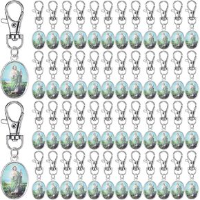 50 قطعة من سلاسل المفاتيح الكاثوليكية سانت جود مصنوعة من سبائك الزنك مناسبة لسلاسل مفاتيح الكنائس وعيد الفصح وإكسسوارات المجوهرات. in Kuwait