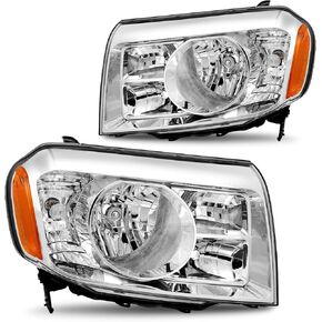 مجموعة المصابيح الأمامية تناسب 2009-2011 هوندا بايلوت 2009 2010 2011 09 10 11 هوندا بايلوت هالوجين كشافات الجانب الأيسر والأيمن (كروم) in Kuwait