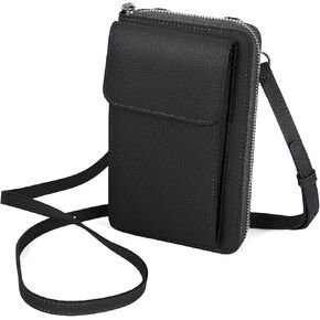 محفظة هاتف نسائية صغيرة من الجلد الطبيعي ومحفظة مع حزام قابل للتعديل، تناسب الهاتف الخلوي حتى 6.1 بوصة in Kuwait