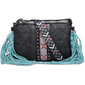 Small Crossbody Handbag for Women, Fringe Tassel Shoulder Purse, Western Wristlet Wallet in Saudi Arabia