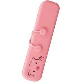 LIHIT LAB PuniLabo حقيبة أقلام رفيعة بسحاب، 7.9 بوصة × 1.9 بوصة، قطة رمادية (A7717-4) in Kuwait